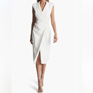 REISS Cecile Sleeveless Blazer Dress - Ivory